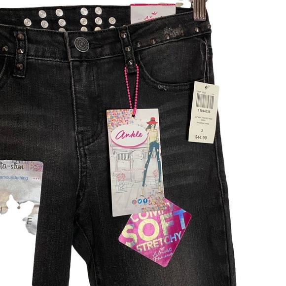 Almost Famous The Must Have Mid Rise Ankle Stretch Distressed Fringe Juniors 3 - Picture 7 of 16